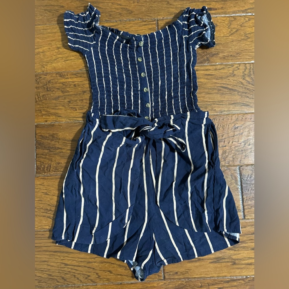 Justify Girl’s Striped Button-Up Romper